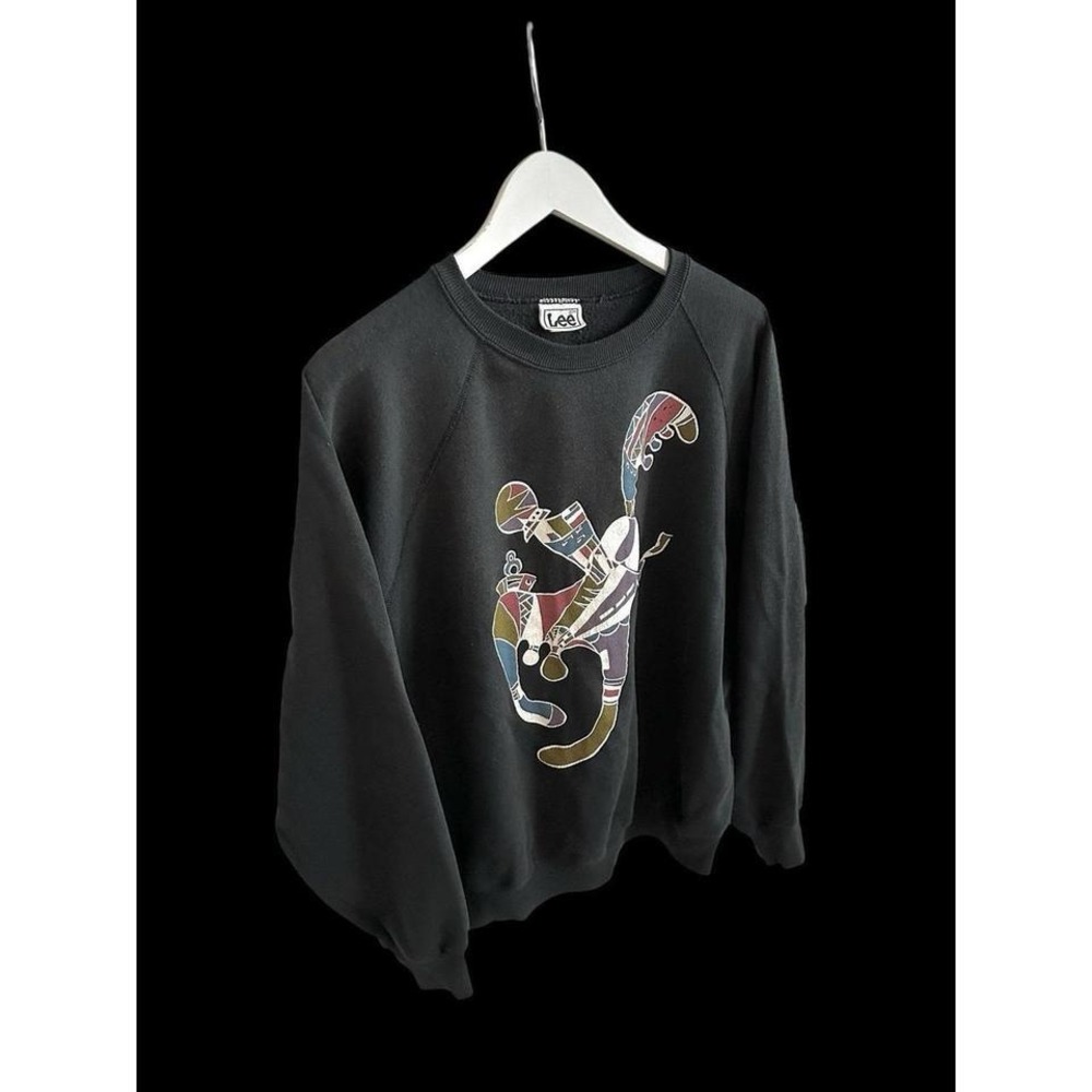 KCRW‎ Los Angeles 89.9 FM Vintage Sweatshirt Sz Medium/Large Black Raglan Sleeve
